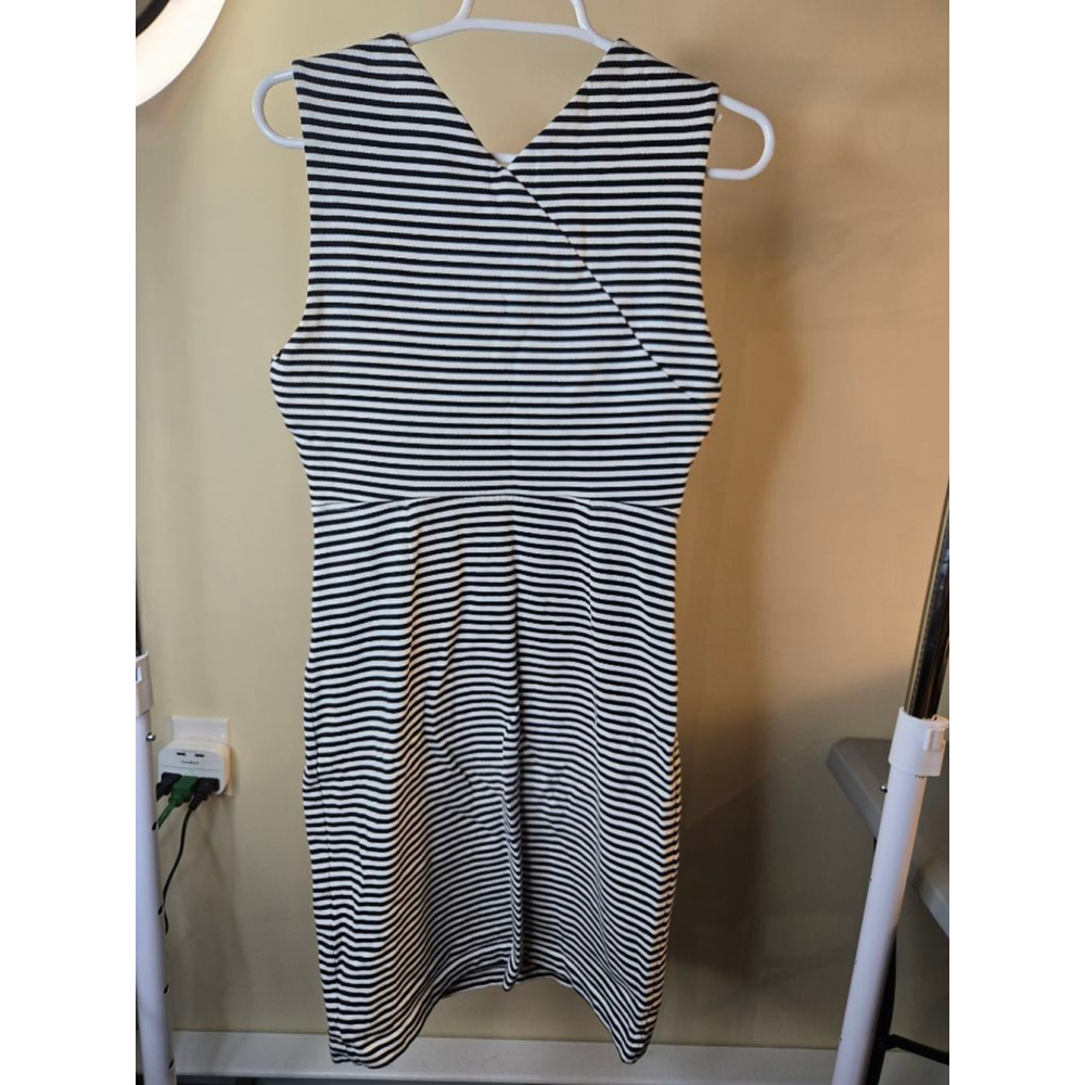 Women's Kate Spade Saturday Black White Striped Mini Dress S - Picture 5 of 9